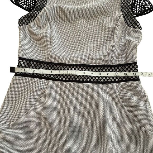 Nine West Black & White Textured Mesh-Accent Sheath Dress - Picture 7 of 11